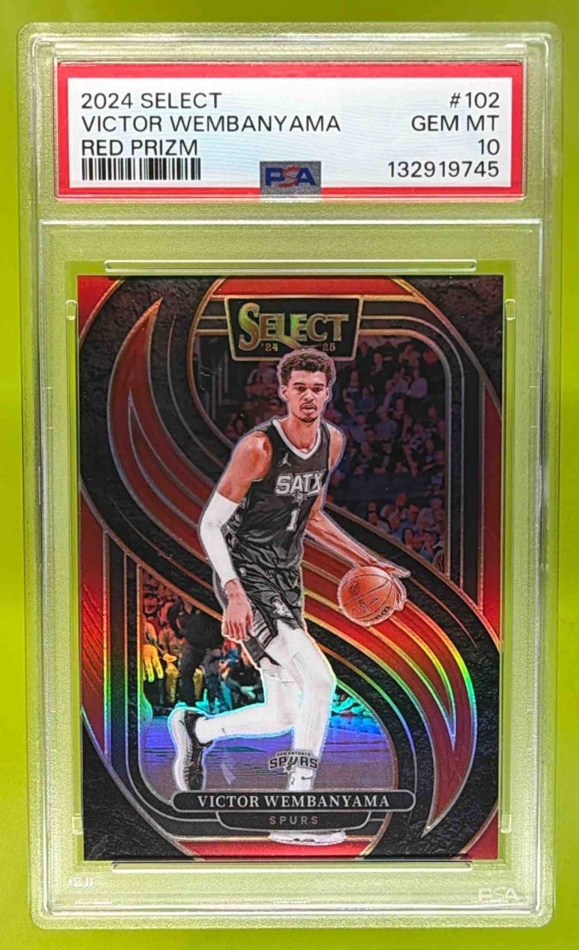 2024 Panini Select Victor Wembanyama Premier Red Prizm /199 #102 Spurs