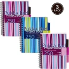 Pukka Pad A5 Lined Project Book Notebook Dividers Plastic Cover Blue Pink 3 Pack