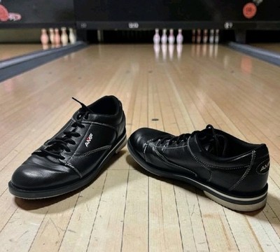 AMF Professional Bowling Shoes Black Lace Up Slide Push Performance Mens Sz 9.5