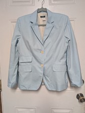 J Crew blazer Blue suit Coat light jacket top Pants cotton schoolboy,FLAWS