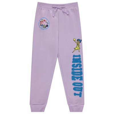 Disney Movie Inside Out Girls Jogger Sweatpants Emotions in Motion, Little...