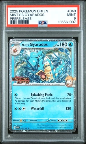 2025 Pokemon SV Destined Rivals Promos Misty's Gyarados Prerelease #049 PSA 9