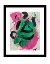 GUAJARDO Original Abstract Expressionism Wicked 12X9 Paper Signed Art