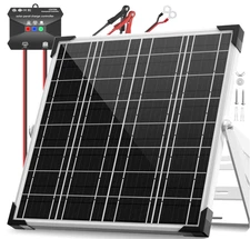 20W 12V Solar Panel Kit, Trickle Charger, Waterproof, Controller & Mount