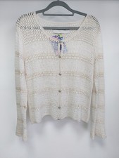By Malene Birger Cream Poline Mohair Crochet Diamant� Button Cardigan Size XL