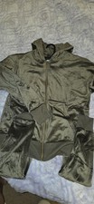 Felina Olive Velour Tracksuit Set Hoodie  Pants Size S Hooded Zip Pockets