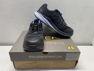 KEEN Utility Womens Vista Energy Work Sneakers Composite Toe ESD, Black, 9 Wide