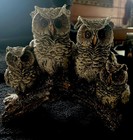 SNOW OWL FAMILY sitting In Tree Stunning Glitter Details Figurine LARGE 6” Tall — photo 5