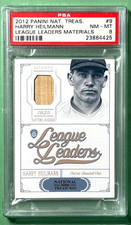 HARRY HELLMANN PSA 8 2012 PANINI NATIONAL TREASURES GAME USED BAT RELIC POP 1