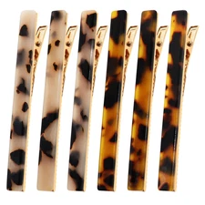 6 Pack Leopard Print Hair Clips Duckbill Hair Clip Metal Duck Teeth Hair Pins Ch
