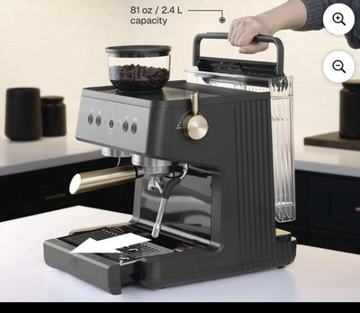 #ad Thyme amp; Table Barista Grade Espresso Machine 15 Bar Pressure Grinder and Wand $320.00