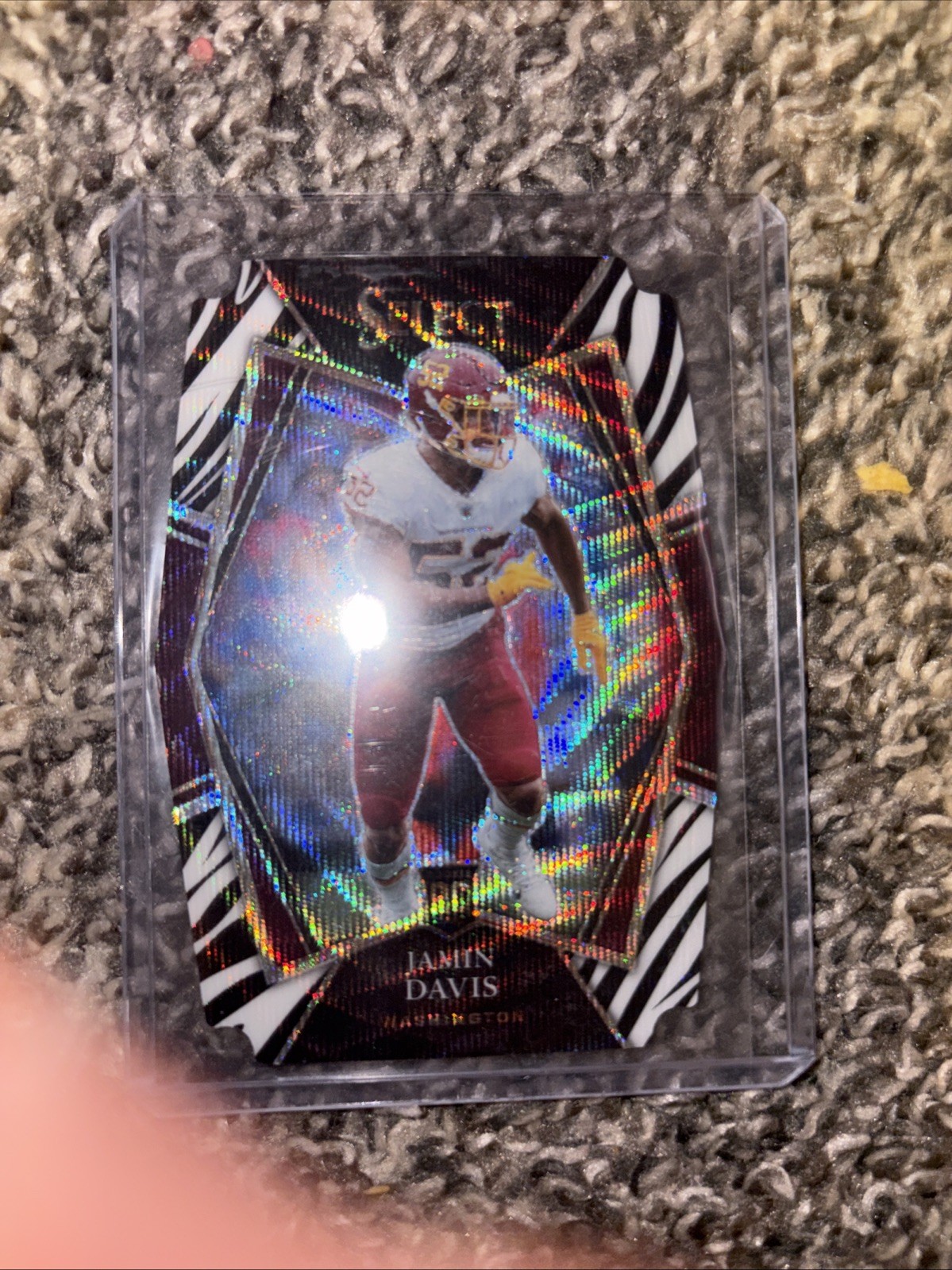 Jamin Davis Panini Select #187 Die-Cut Zebra Prizm