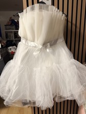 White Puff Dress - Perfect For Bride To Be At Hen Party -Side Medium (10-12)