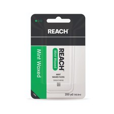 REACH Waxed Dental Floss, Mint, Plaque Remover 600 Foot Pack of 1 , Green