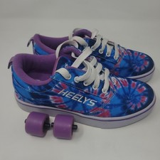 Heelys blue And Pink Tye Dye Youth Size 5 Heelys Pro 20 HE100982 Sneakers EUC