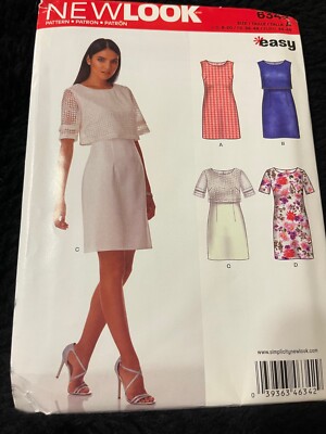 New Look Pattern 6342 Ms EASY Sheath Dress w/Sleeve~Overbodice Variations 8-20