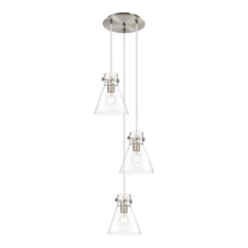 Innovations Newton-C 3Lt 8" CM Pendant, 10" Cpy, SN/CL - 113-410-1PS-SN-G411-8CL