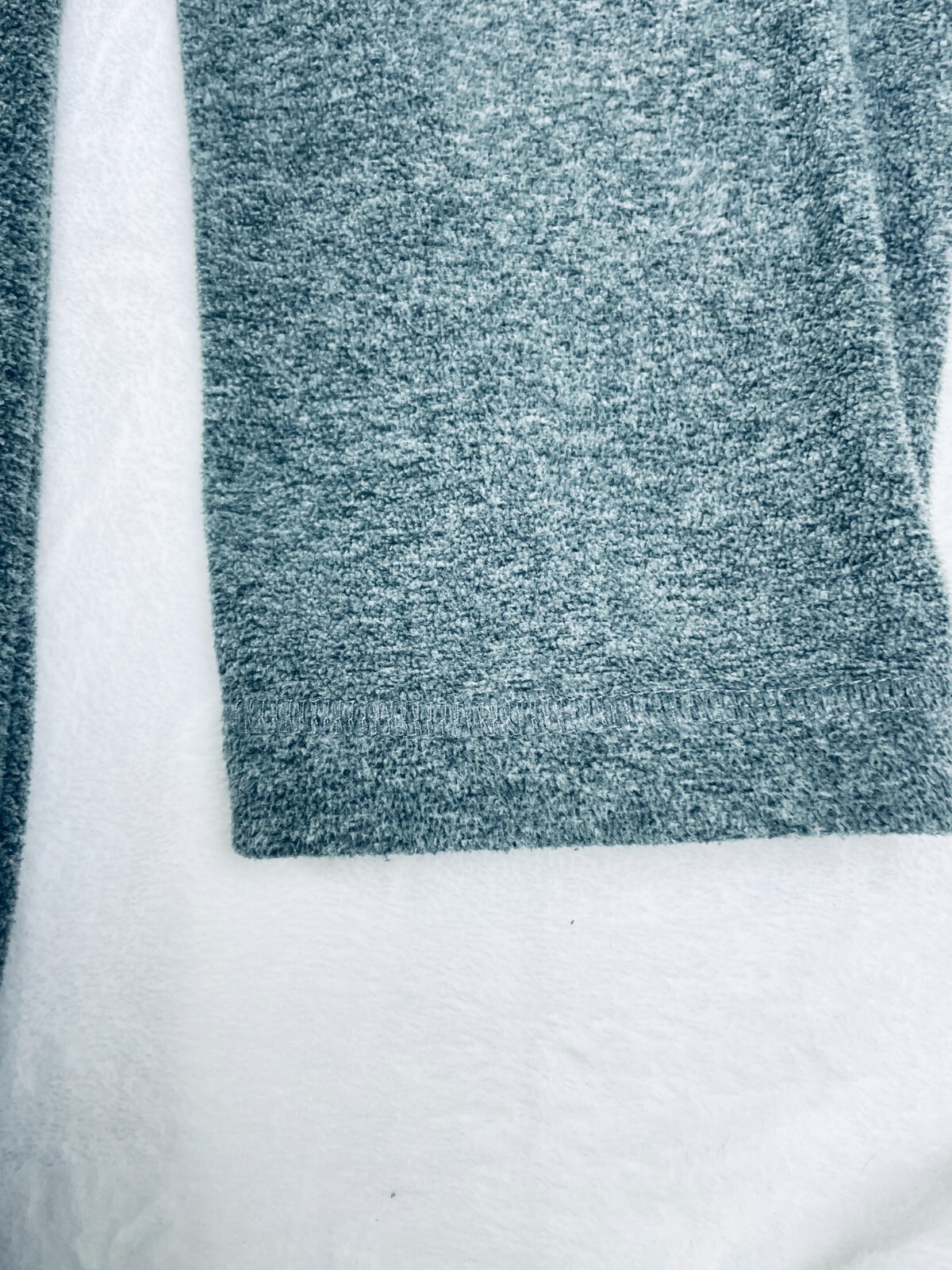 Eddie Bauer LS Pullover Mens XL Gray Heather 1/4 Zip Fleece Collar No Pockets