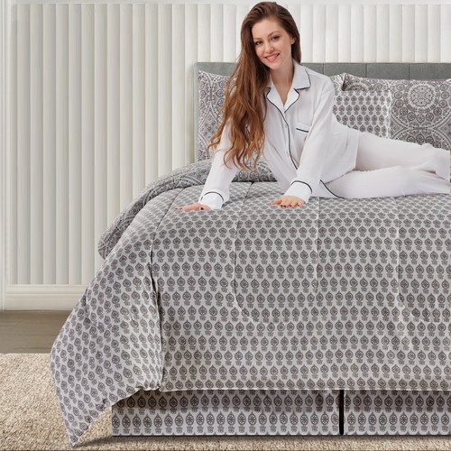 5 Piece Reversible Comforter Set Ultra Soft Duvet Insert Microfiber Comforters - Picture 23 of 50