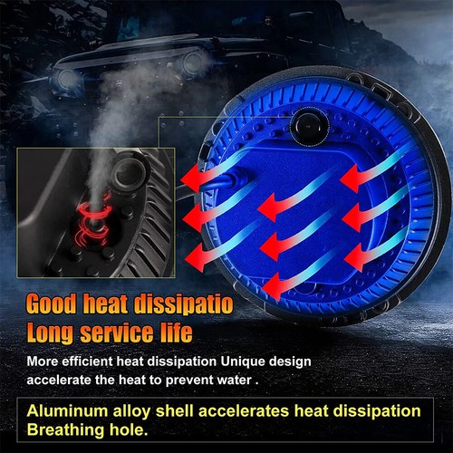 Latest 7" inch Round LED Headlights Halo DRL For Jeep Wrangler JK TJ CJ LJ Pair - Picture 6 of 12