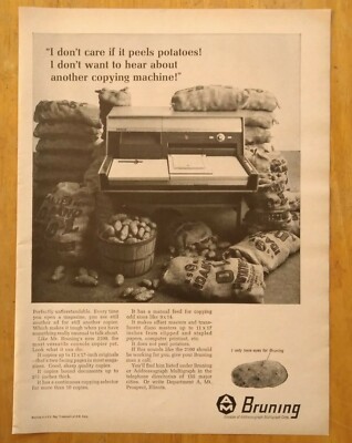 1966 Bruning 2100 Console Copier Bushels Of Potatoes Photo Vintage Print Ad 