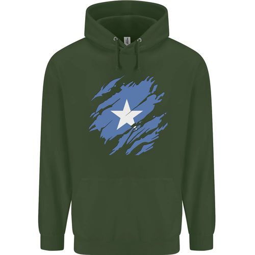 Torn Somalia Flag Somalian Day Football Childrens Kids Hoodie - Picture 50 of 88