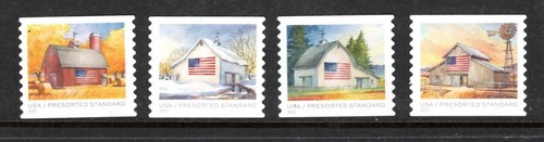 US Sc #5684-87 .10¢, Flags on Barns set of 4 used off paper VG