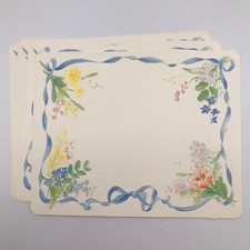 Vintage Hallmark Decorative Placement 5 Set Floral Ribbon Made in USA MT 101-3