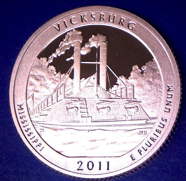 2011 S 25C Clad Proof VICKSBURG AMERICA THE BEAUTIFUL QUARTER **IN