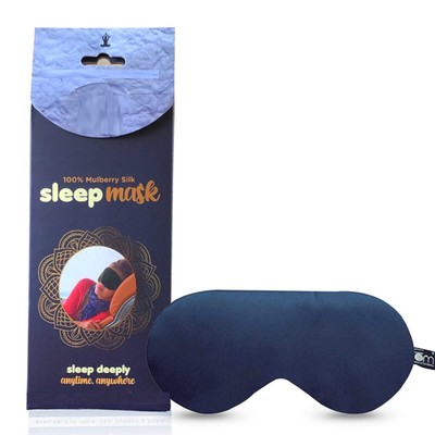 Mulberry Silk Eye Mask Super Smooth Navy Blue