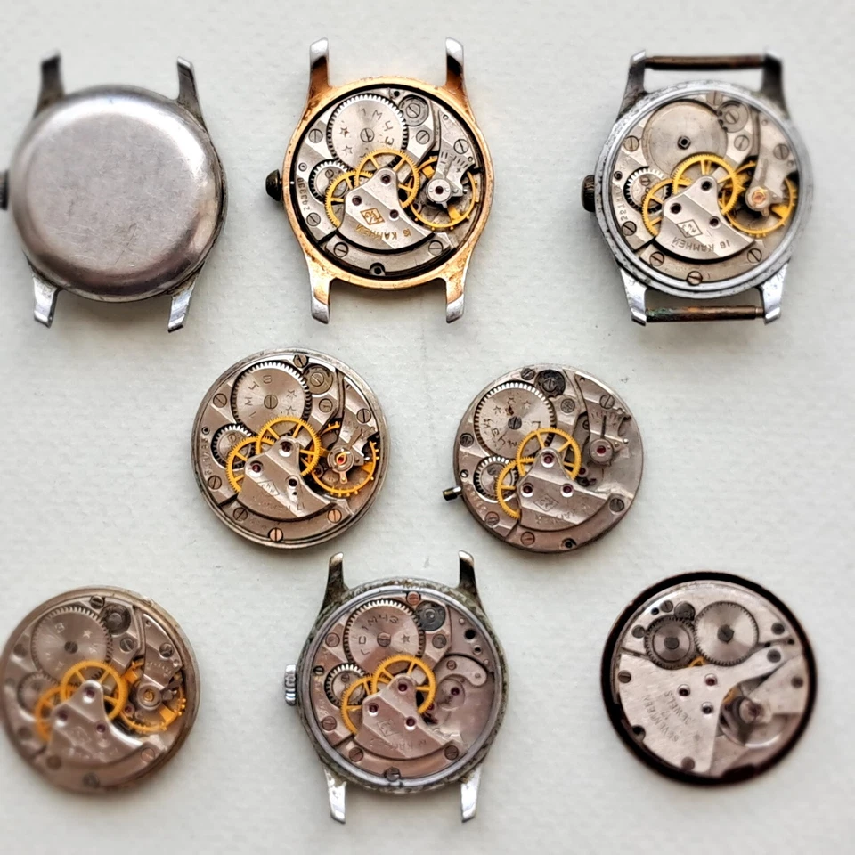 批量 8 件 复古苏联手表 – 苏联第一莫斯科手表工厂 – 零件/维修 — 第 2/4 张图片