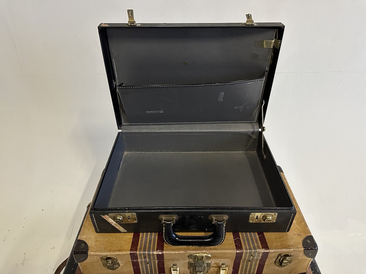 Vintage Suitcase Hartmann Gibraltarized Tweed Luggage Leather