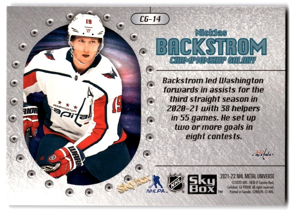 2021-22 Skybox Metal Universe Championship Galaxy Nicklas Backstrom #CG-14 - Image 2 of 2