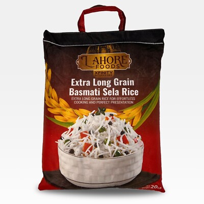 Organic Aged Extra Long Grain White Basmati Sella Rice, 20 lbs Easy-to-Cook