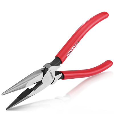 ARROW 8'' High Leverage Needle Nose Plier Side Cutter Long Nose Plier for Cutting