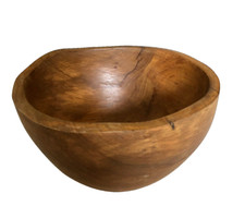 Coupe saladier en bois vintage forme libre décoration brutalisme artisanat