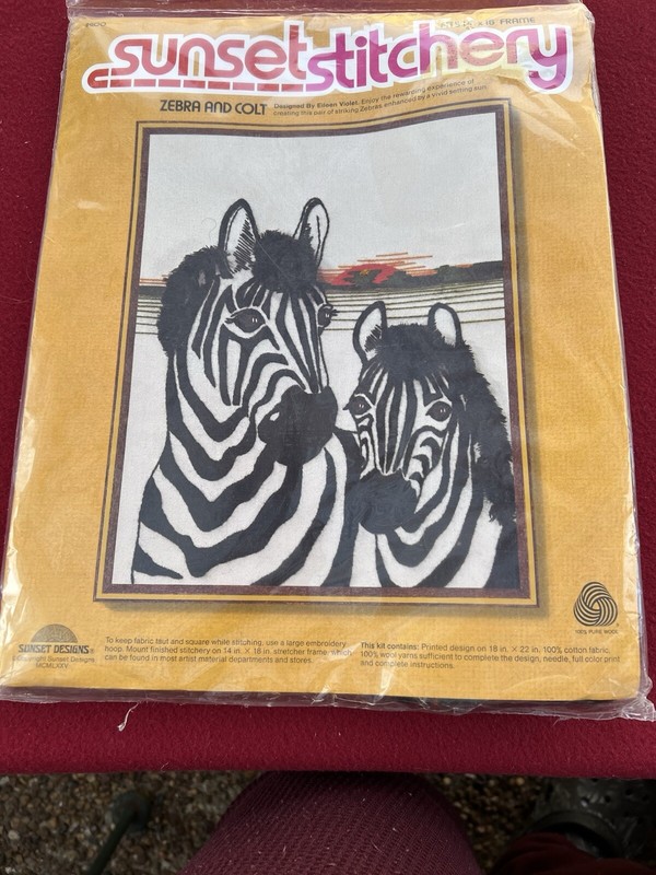 Sunset Stitchery Zebra And Colt NIP