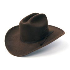 New BROWN FAUX FELT WESTERN CATTLEMAN COWBOY HAT w/ Brown hat band 2 SIZES 