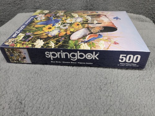500 Piece Springbok Puzzle Blue Birds 2018 Made in the USA, Mailbox And Flowers - Picture 5 of 6