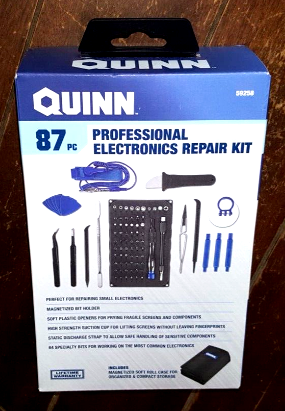 Quinn 87pc Professional Electronics Repair Kit -Magnetized Bit
