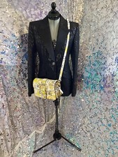 Versace Women’s All-Over Black Single Breasted Blazer Sz 38 AUTHENTIC NWT