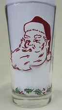 Christmas St. Nick Heads Peanut Butter Glass Glasses Drinking  Mauzy 134-4