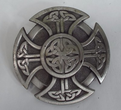 New Mens Womens Pure Pewter Iron Cross Metal Red Black Belt