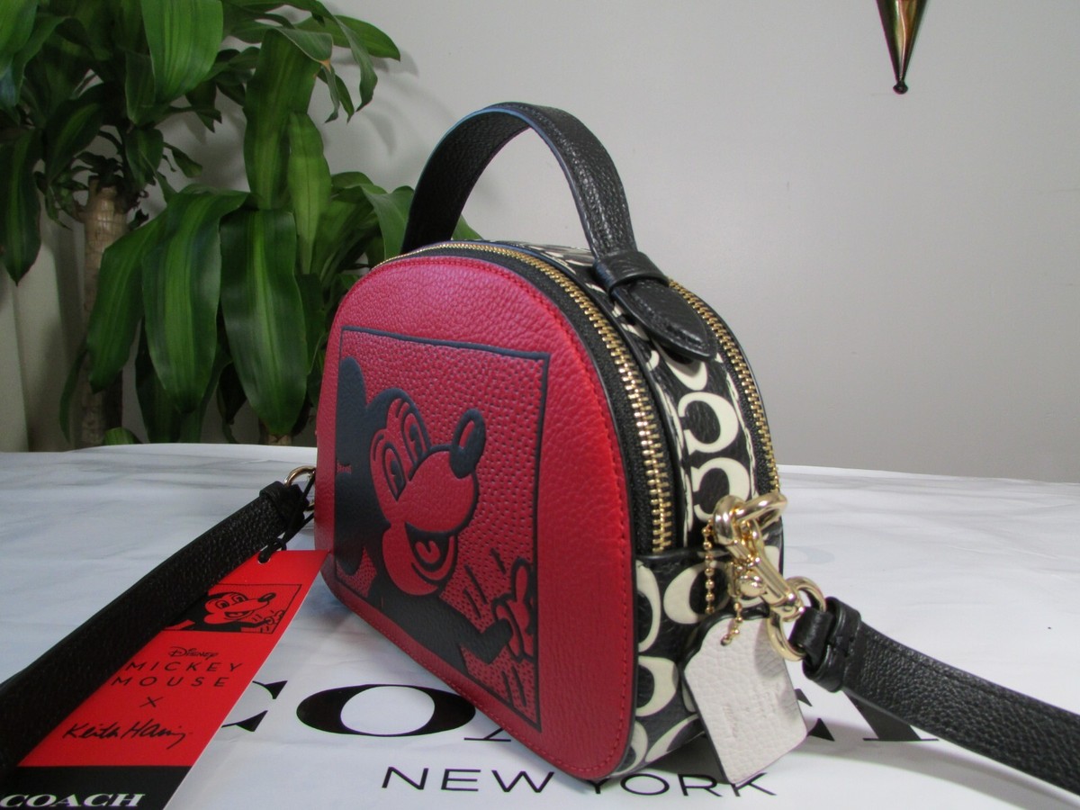 NWT Coach Leateher Mickey Mouse X Keith Haring Serena Satchel