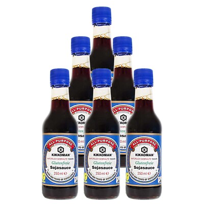 Kikkoman Tamari Sojasoße Glutenfrei 6x250ml Sojasauce ohne Weizen Sojasosse