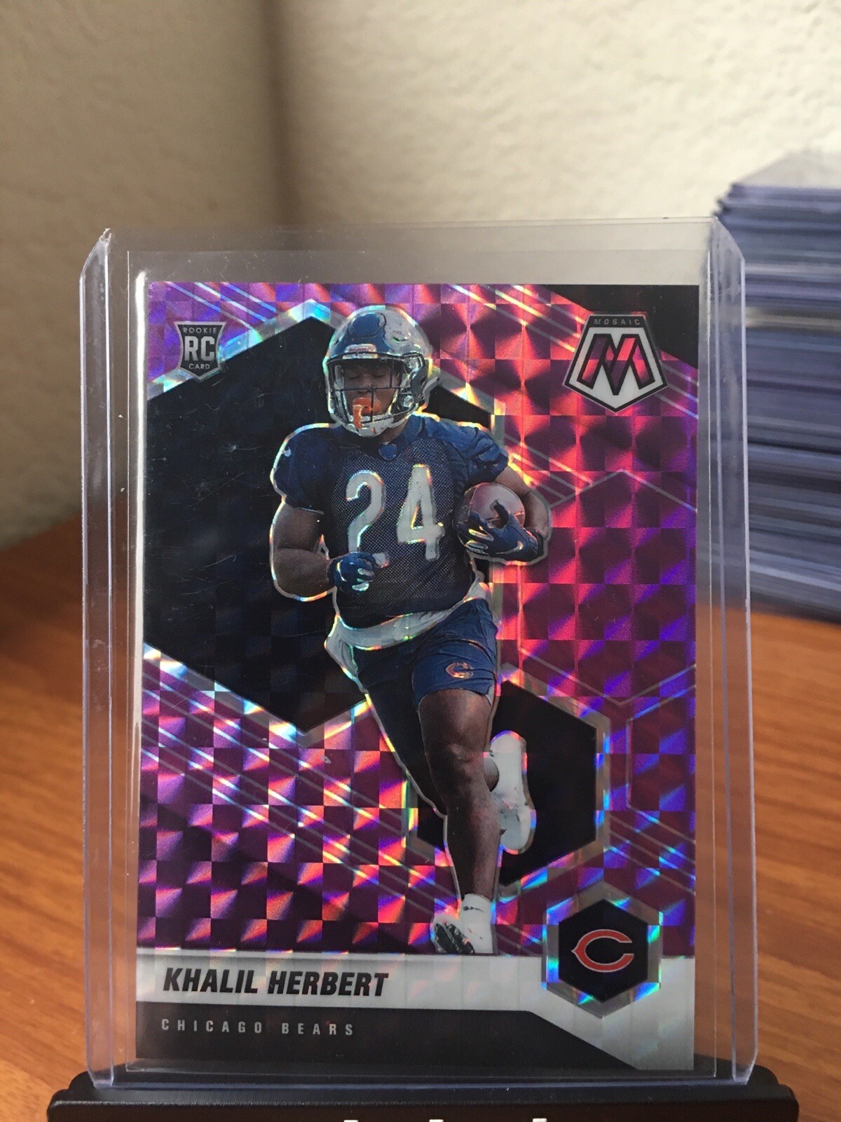 2021 Panini Mosaic Rookies Purple Prizm 10/49 Khalil Herbert #380 Rookie RC