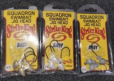 ( LOT OF 3 PACKS )-STRIKE KING SQUADRON SWIMBAIT JIG HEAD 3/8OZ 