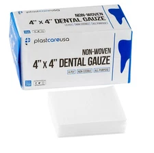 200 4x4 Non Woven Sponges 4-Ply, Non-Sterile Cotton Dental Gauze Pads
