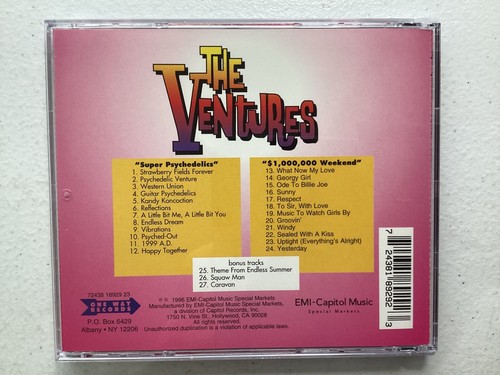The Ventures Super Psychedelics 1,000,000 Weekend CD 1996 One Way Records Import - Picture 2 of 3