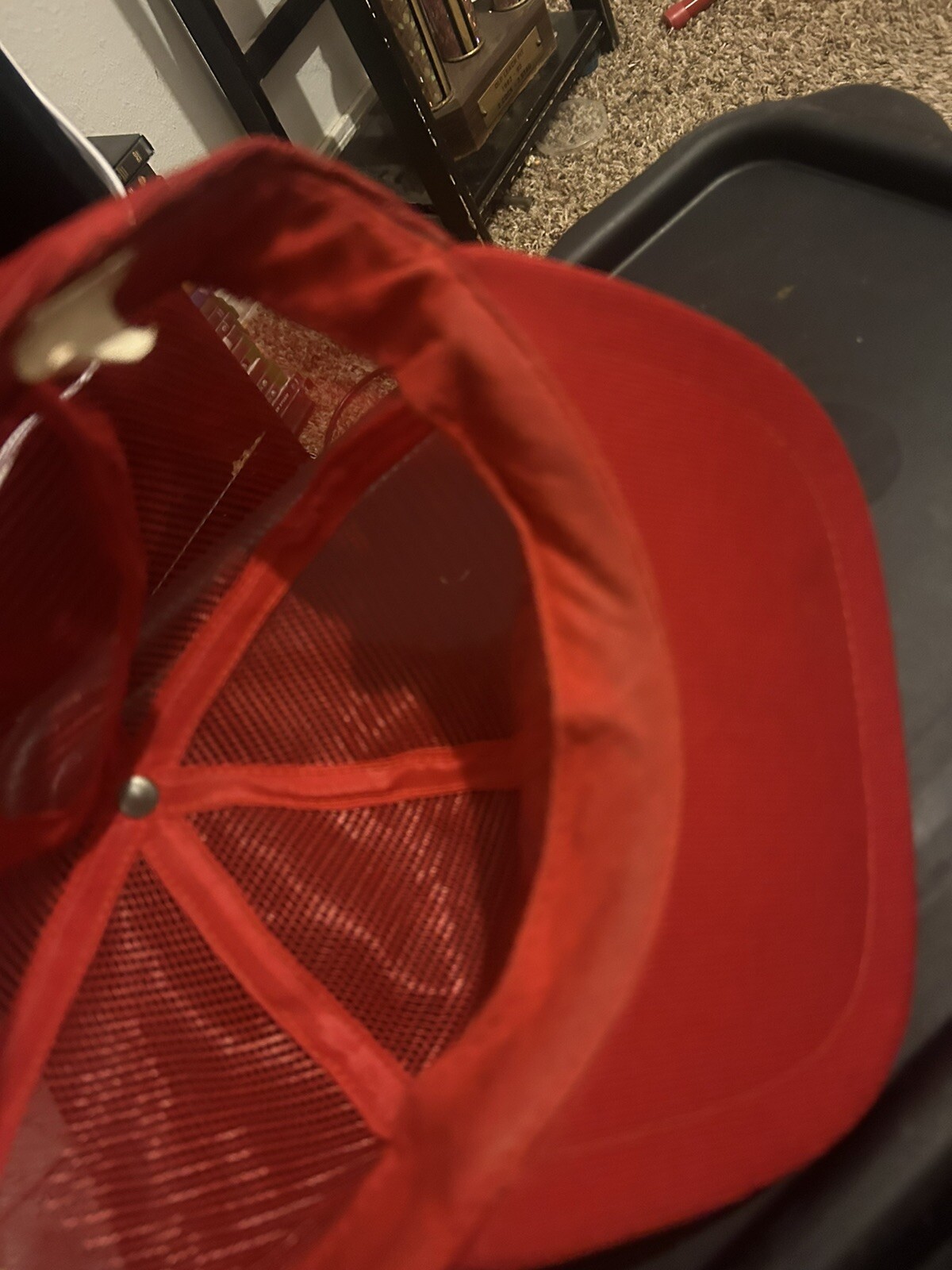 Vintage 70s Catfish Bay Marina Red Full Mesh SNAPBAC… Gem